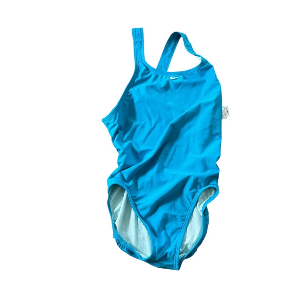Nike Womens Blue One-Piece Swimsuit Size 10